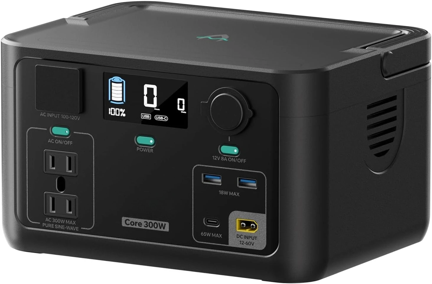 

Portable Power Station Core 300W-192Wh LiFePO4 Battery, 600W Surge Capacity, 1.5-Hour Quick Charge, Solar-Compatible