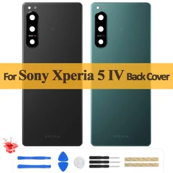 Originale per Sony Xperia 5 IV coperchio posteriore della batteria custodia in vetro sostituzione delle parti della cassa della porta posteriore con obiettivo della fotocamera