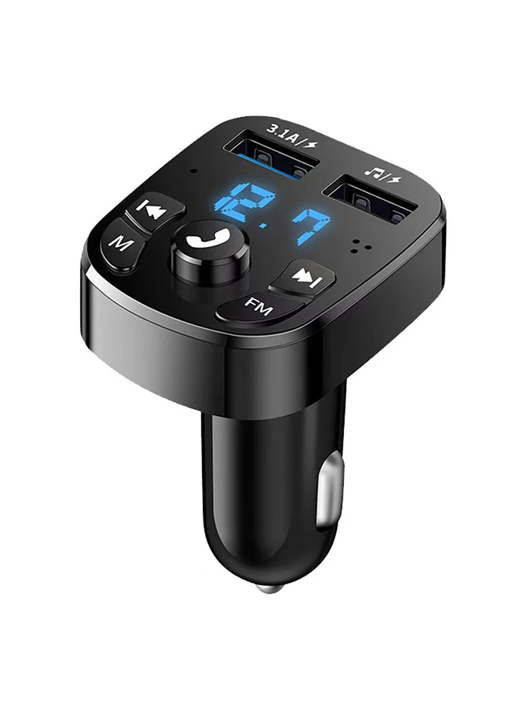 Transmetteur FM mains libres pour voiture, compatible Bluetooth 5.0, Kit de voiture, modulateur MP3, lecteur, récepteur Audio mains libres, 2 USB, chargeur rapide