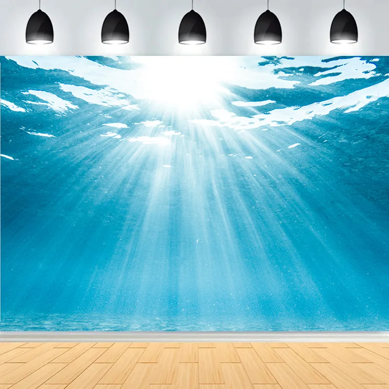 

Underwater Scene Showcasing Coral Photography Backdrops Sunlight Shining Water Fishes Rays Ocean Reef Photo Background OE-05