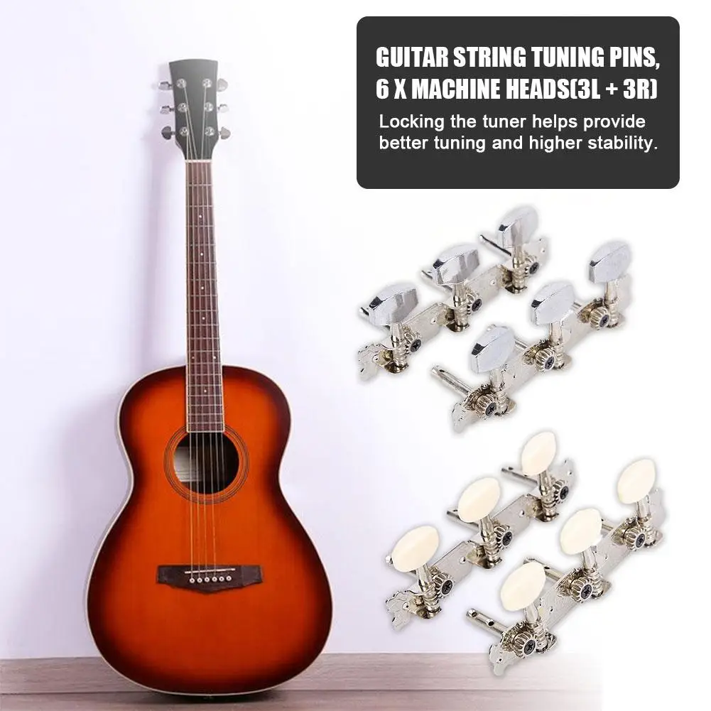 Clavijas de afinación de cuerdas de guitarra, piezas de cabezales de máquina de cuerdas, perilla de guitarra, instrumento Musical clásico, accesorios U9L3, 6 uds.