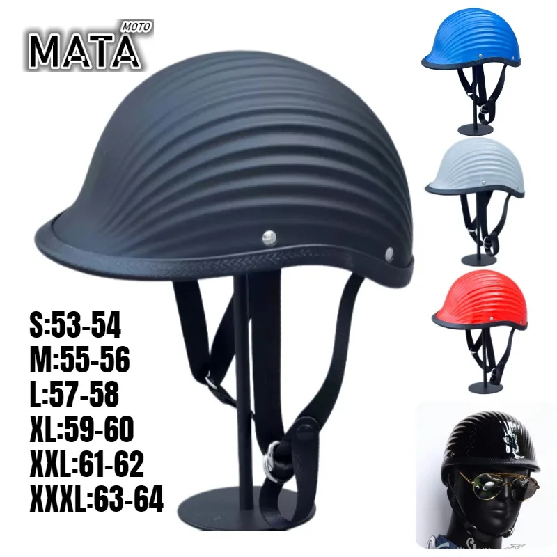 Classic Retro Open Face Motorcycle Helmet Small Half Beanie Skull Cap for Motorbike Scooter Chopper Cruising 반 헬멧
