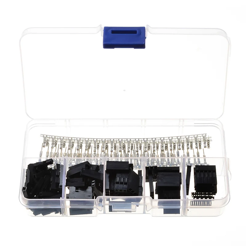 200Pcs 2.54mm Dupont Wire Jumper Pin Header Connector Housing Kit Male Crimp Pins+Female Pin Connector Terminal Pitch With Box