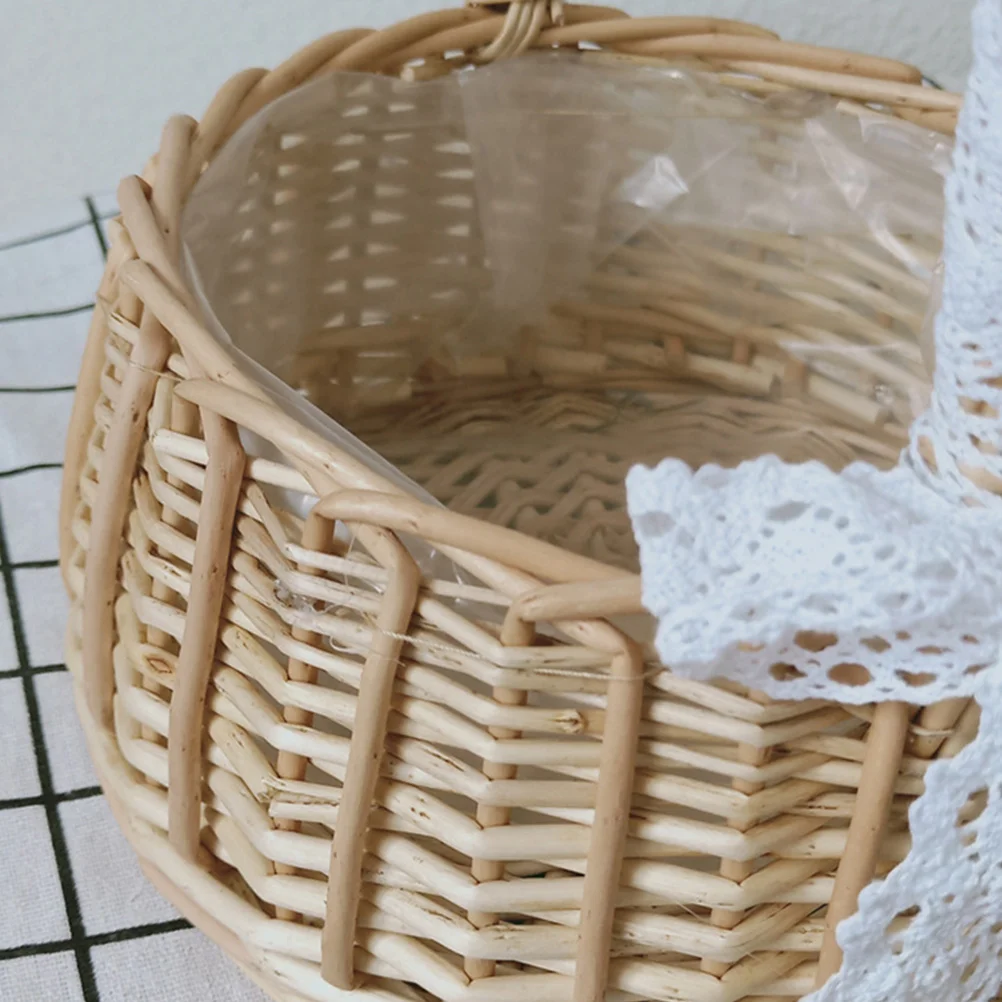 

Rattan H 15cm Woven Baskets Storage Decorative Gift Supplies Home Office Weaving Basket Party Garden Hotel Restaurant