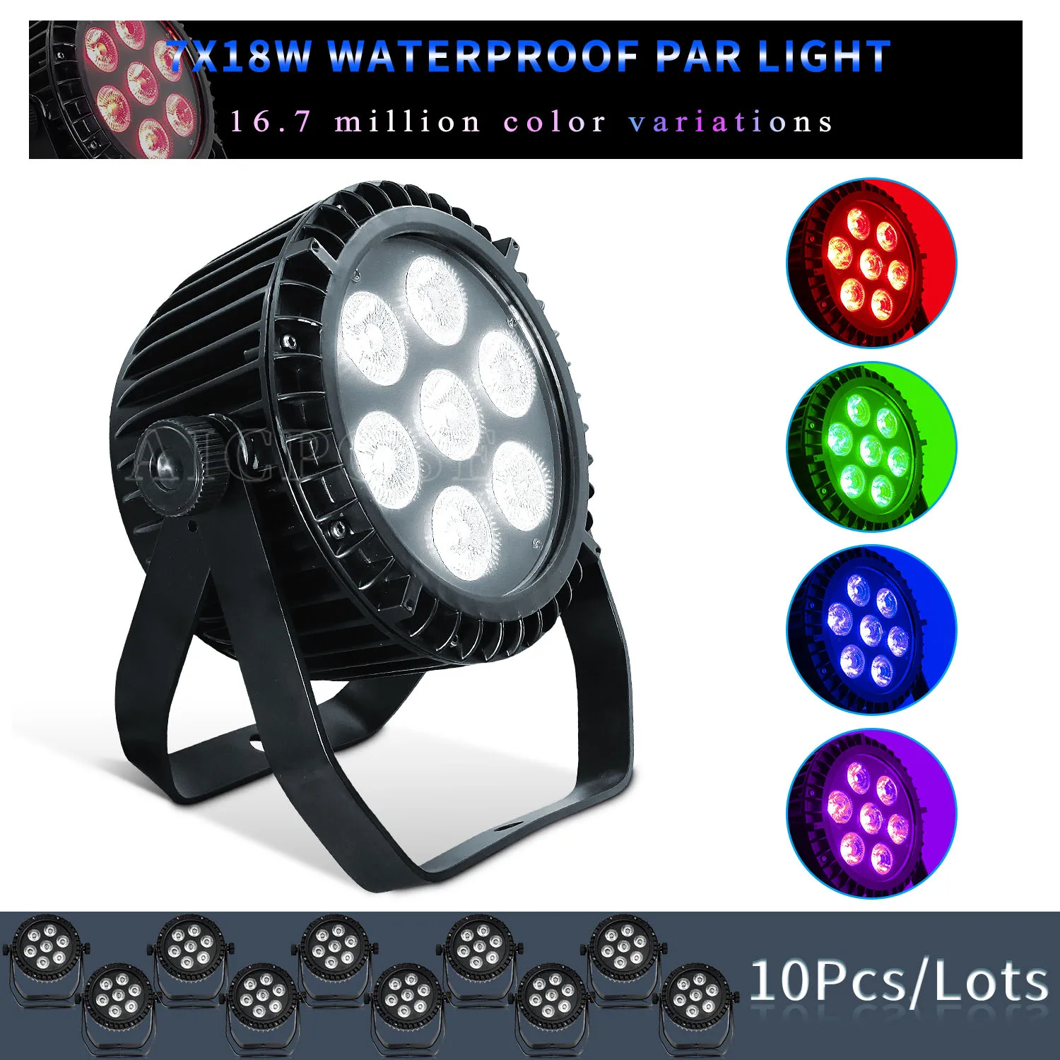 

10Pcs/Lots 7x12W RGBW/7x18W RGBWA UV 6 in 1 LED Par Light Outdoor Waterproof Stage Light DMX Control DJ Disco Bar Lighting