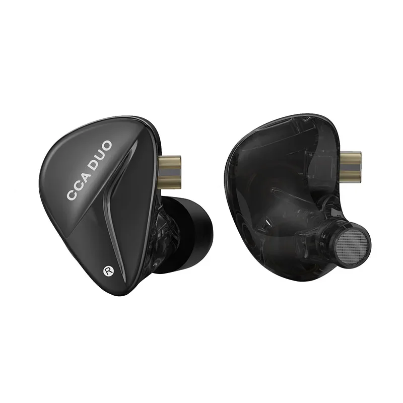 CCA DUO سماعة رأس سلكية معدنية ديناميكية مزدوجة داخل الأذن سماعات أذن HiFi Bass سماعات أذن عالية الأداء PR2 PR1 ZS10PROX
