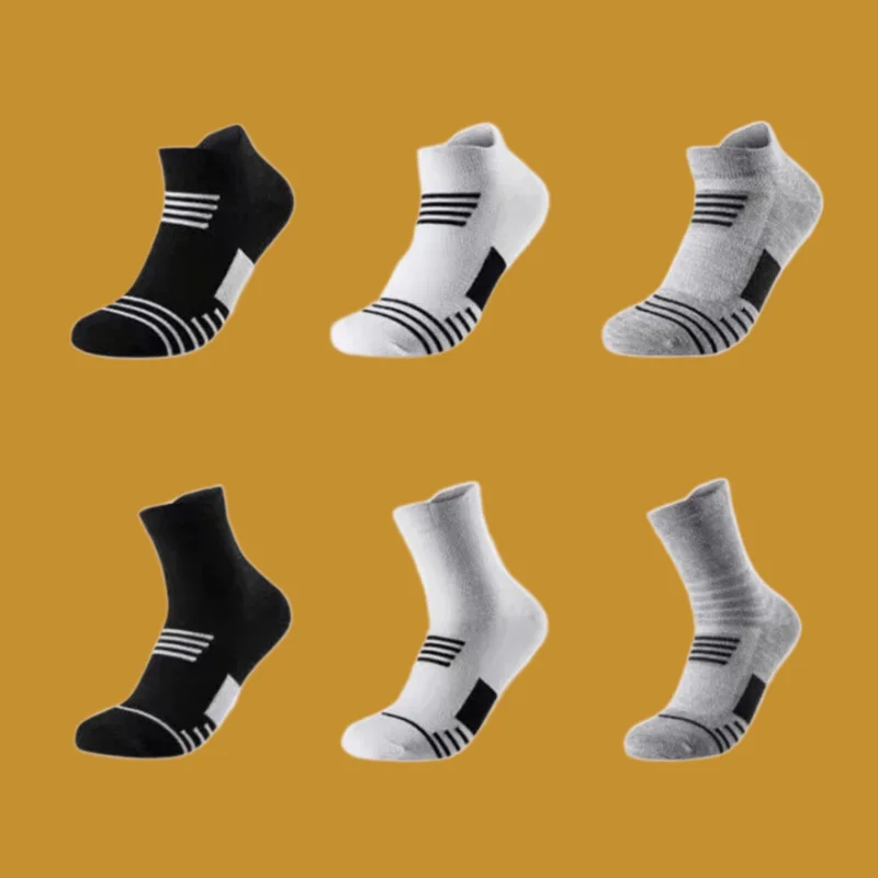 Chaussettes de bateau coordonnantes respirantes pour hommes, taille de sport décontractée, coton, maille, haute qualité, mode, 5/10 paires