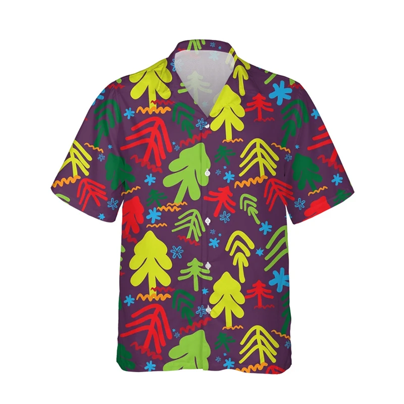 

Men's Shirts coconut tree pattern 3D Prints Tops Collared Button Front Basic Short Sleeve Shirt Botanical Print Clothing