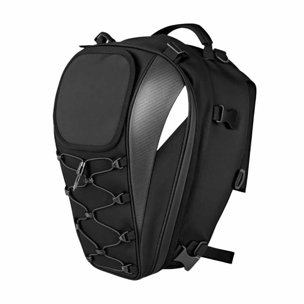 Waterproof Motorcycle Tail Bag Oxford Cloth Expandable Motorcycle Rear Seat Bag Reflective Anti-Theft Rider Backpack