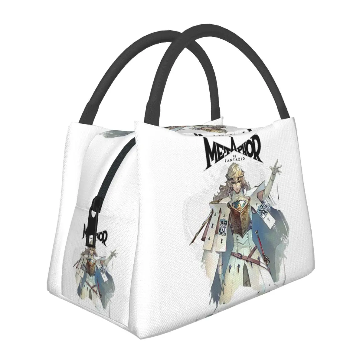 Metaphor Refantazio Louis Atlus Lightweight Handheld Insulated Lunch Bag Aluminum Foil Liner for Adults Students Travel Picnic