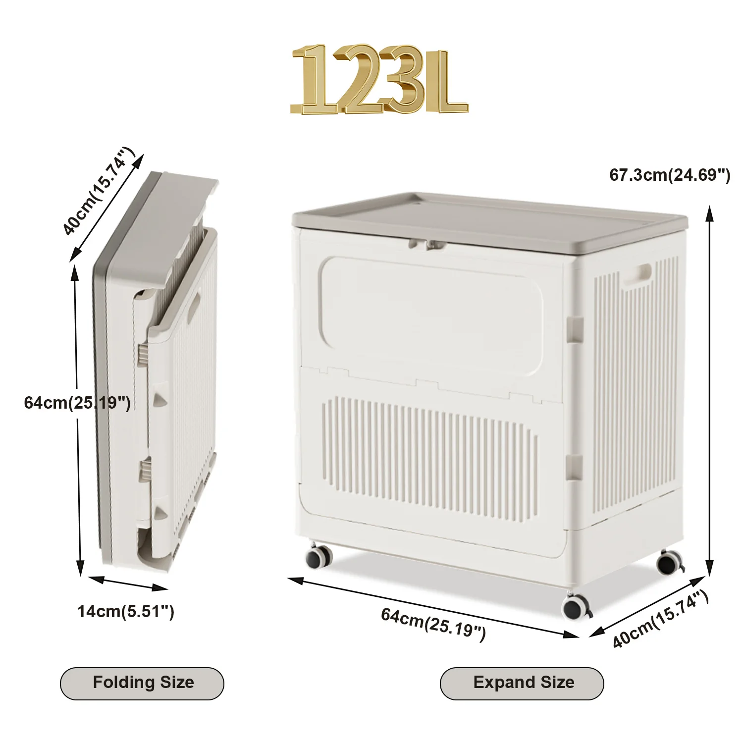 Paniers à linge de grande capacité de 123 L, panier à linge roulant pour le linge, boîtes de rangement de jouets pliables et robustes en plastique