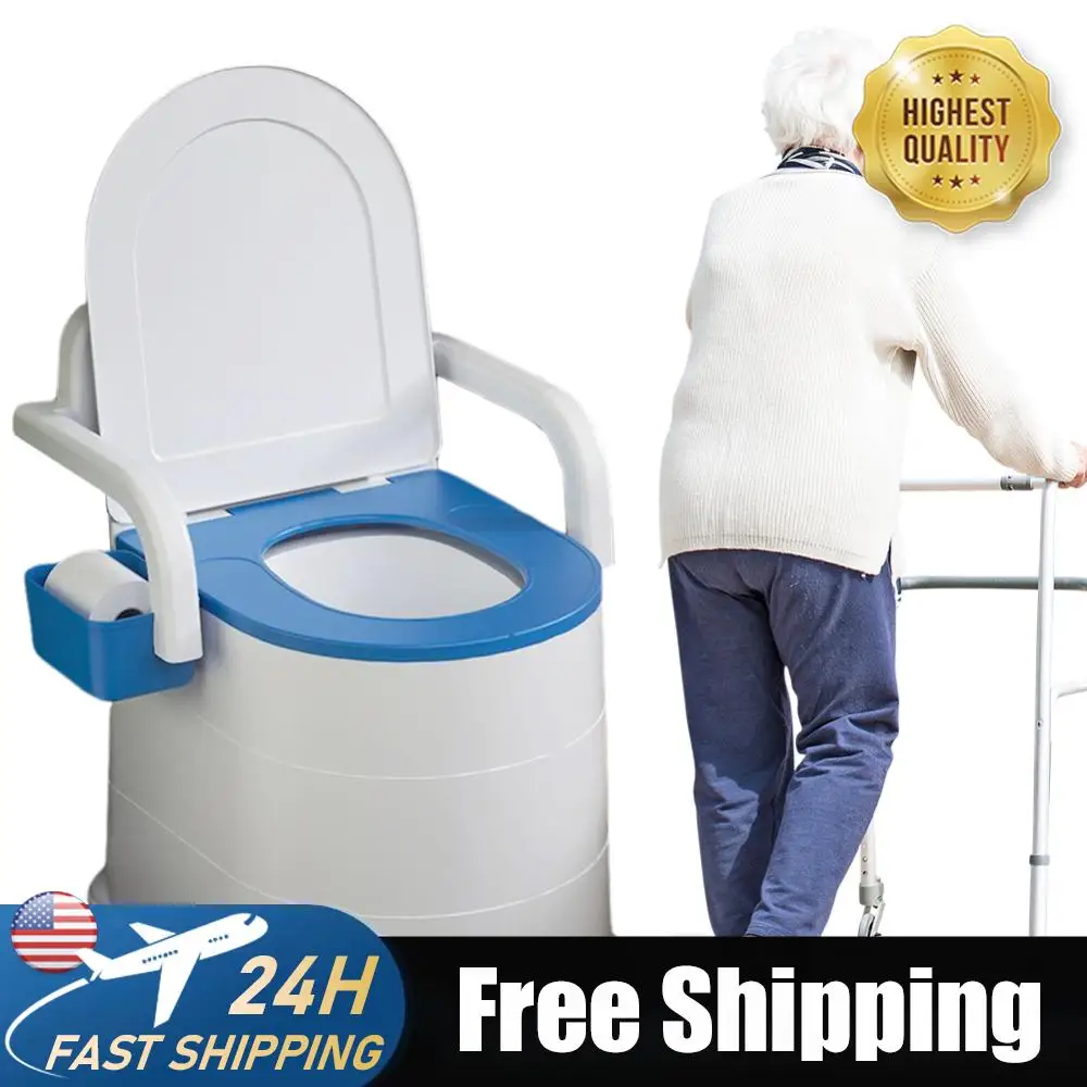 

Bedside Commode Portable Squat Toilet Non Slip Potty Chair with Armrest Bedside Toilet Portable Commode Toilet for Seniors