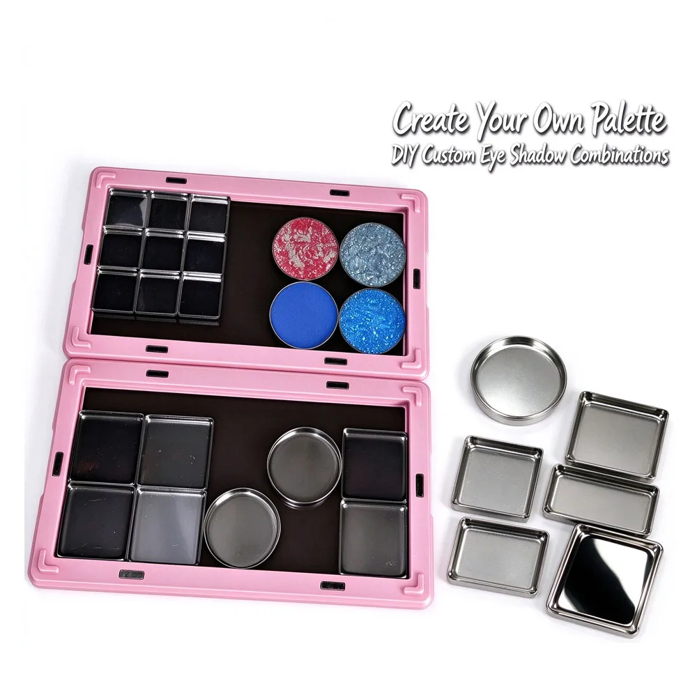 DIY Empty Magnetic Makeup Palette Diamond Geometric Texture Refillable Eyeshadow Blush Palette Portable Custom Storage Case