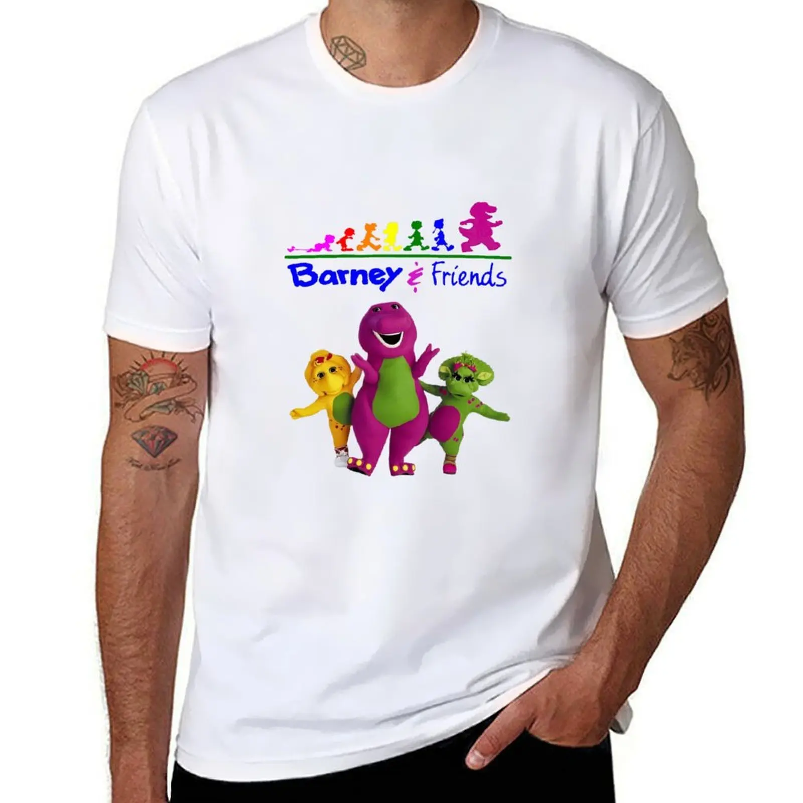 

Barney the dinosaur and friends T-Shirt printed t shirts for man man t shirts for men T-Shirt