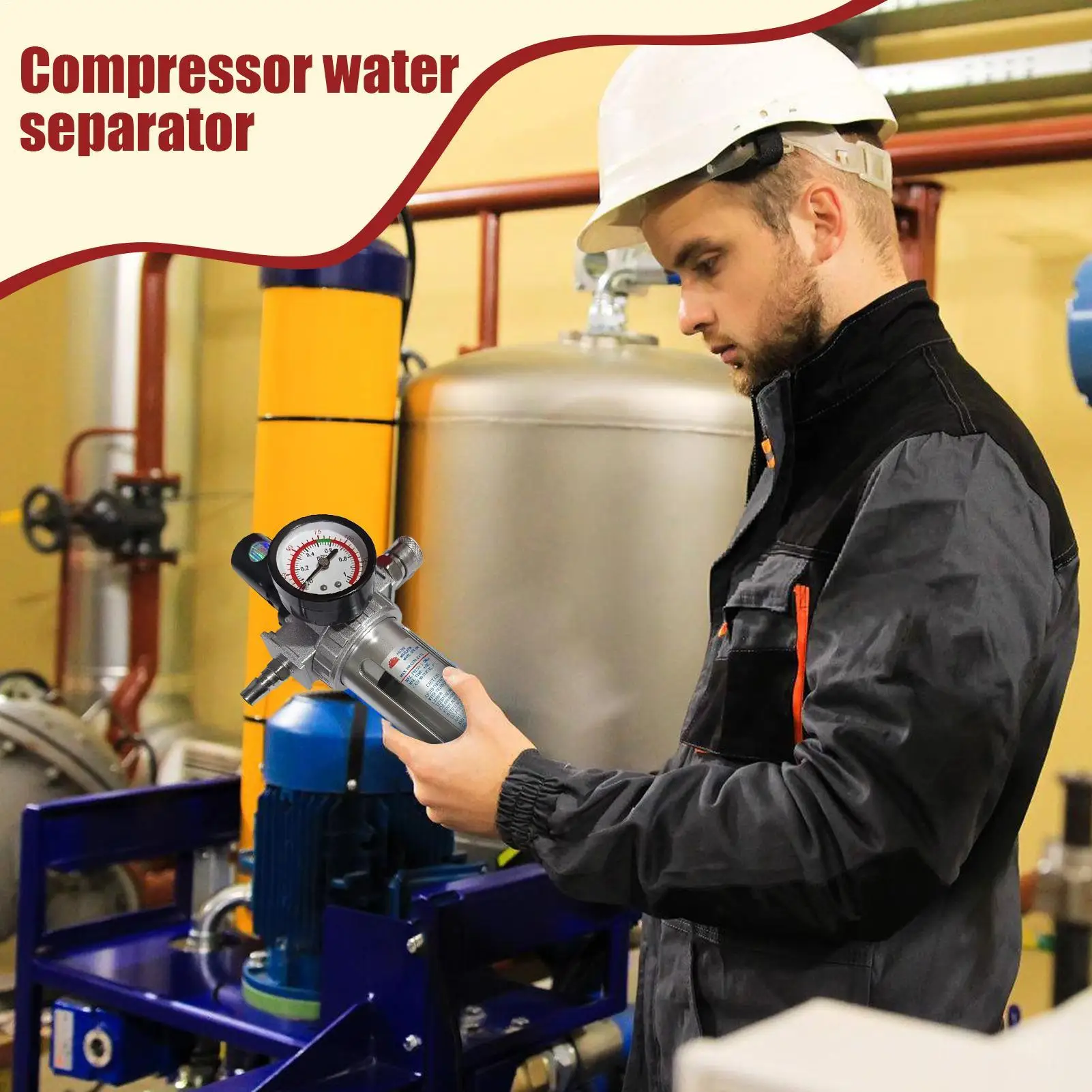 

Air Compressor Filter Regulator Air Compressor Water Separator Clean Dry Air Heavy Duty Separator Replacement Parts For