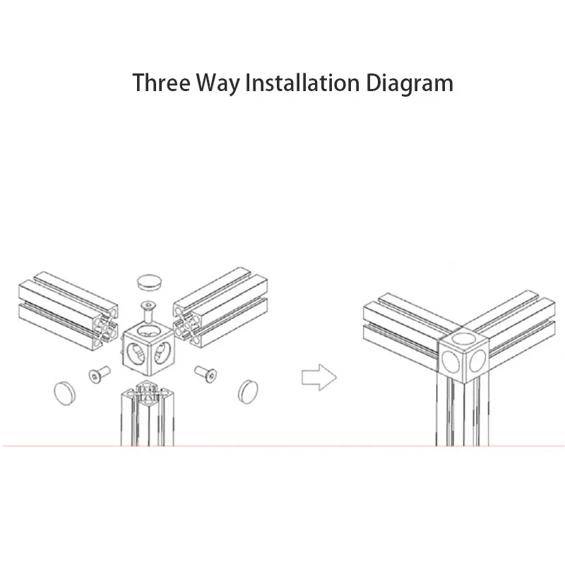 5PCS three-way corner code fixed connection piece size 15-15/20-20 type right angle square aluminum alloy connection block