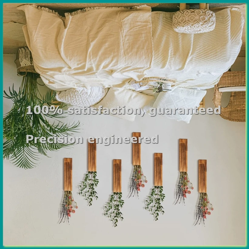 2 Pack Wood Wall Planter Wooden Hanging Planter for Dried Flowers and Artificial Greenery Plants Wooden Pocket Vase-A46I