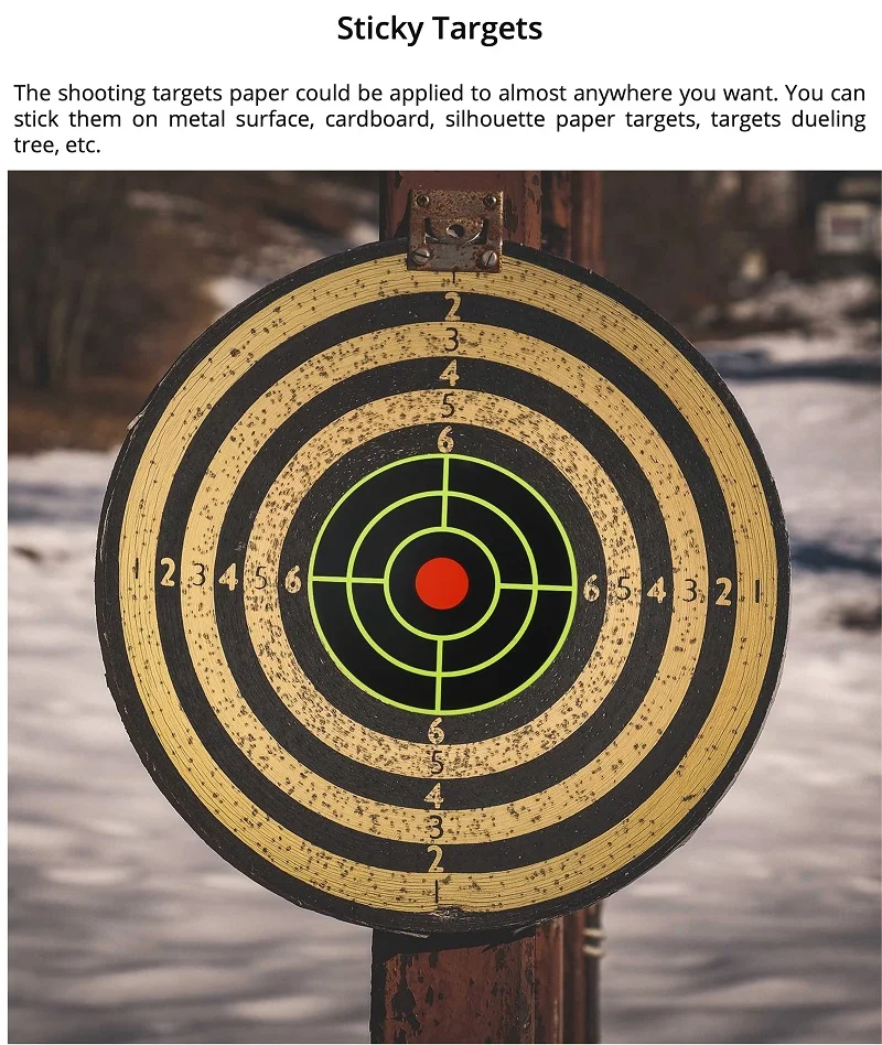 100/200 Stück Schießzielaufkleber Selbstklebende Reaktive Spritzer-Ziele für Jagd-Übungen Schießtraining Werkzeuge – Detail 4