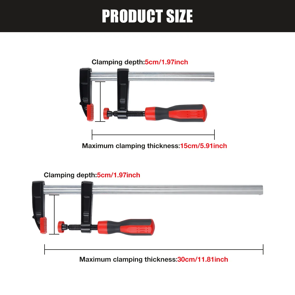 2/4PCS Woodworking Bar Clamps Steel Heavy Duty F Clamp Home Hand Working Tools Sturdy for Carpentry/Workshop/Furniture Assembly