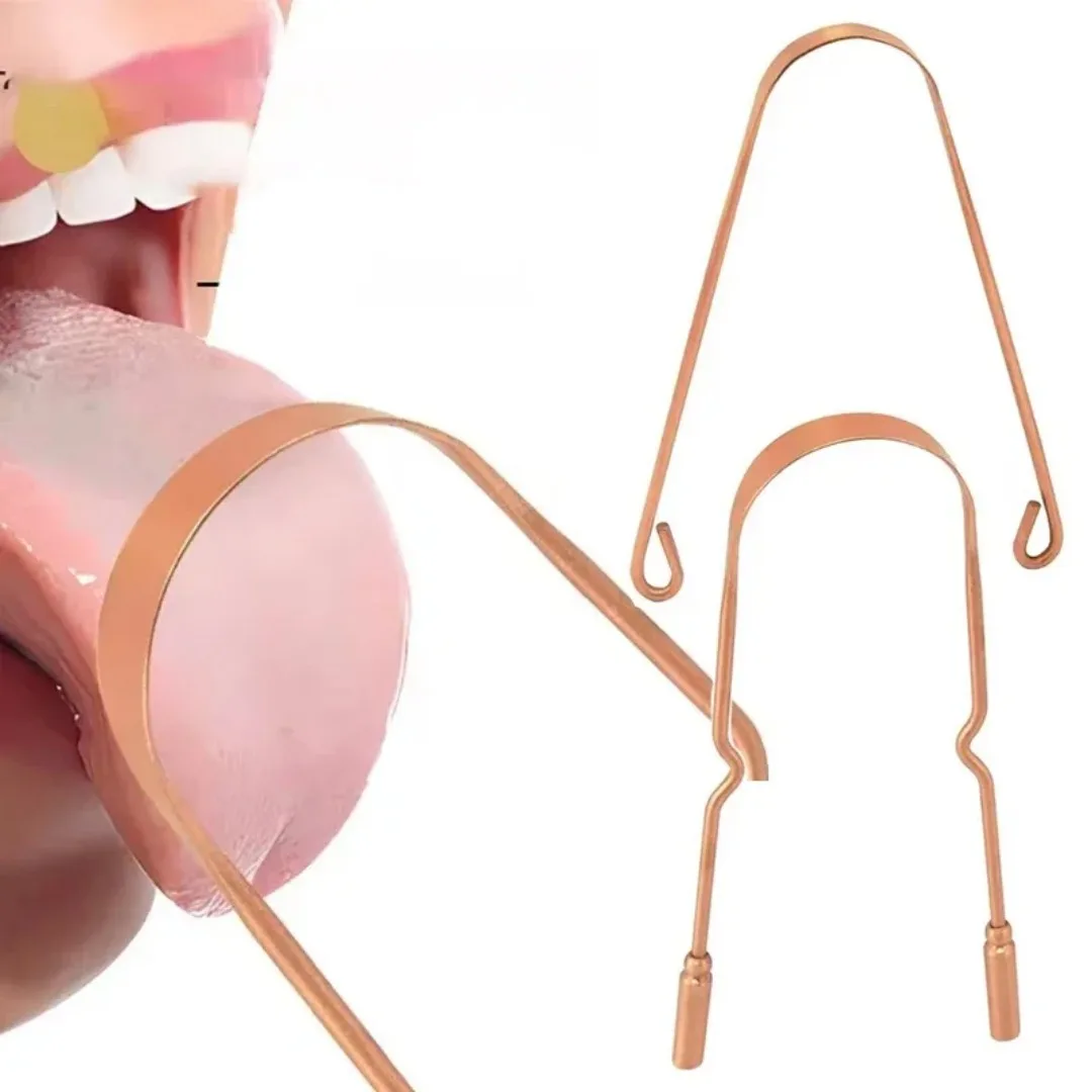 

1Pc Reusable Pure Copper Tongue Scraper Oral Cleaner Brush Fresh Cleaning Hygiene For Men And Women High Quality Tounge Cleaners