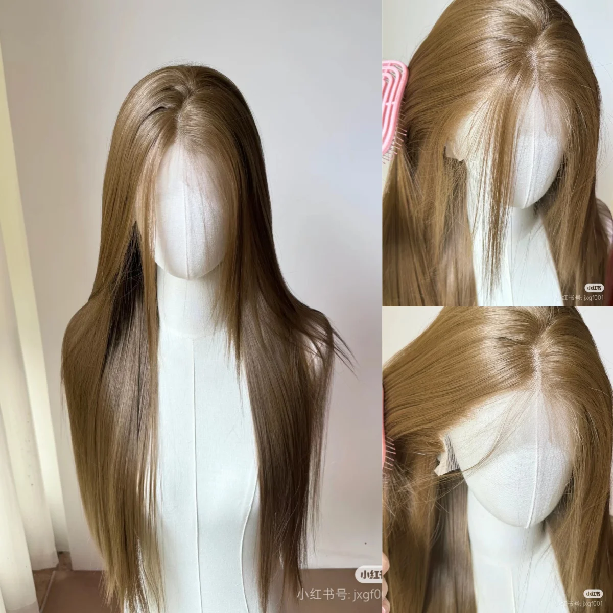 Brązowa peruka 13 * 4 Koronkowa peruka dla kobiet Długie proste włosy Wysokiej jakości żaroodporne syntetyczne peruki do codziennego użytku Cosplay 가발