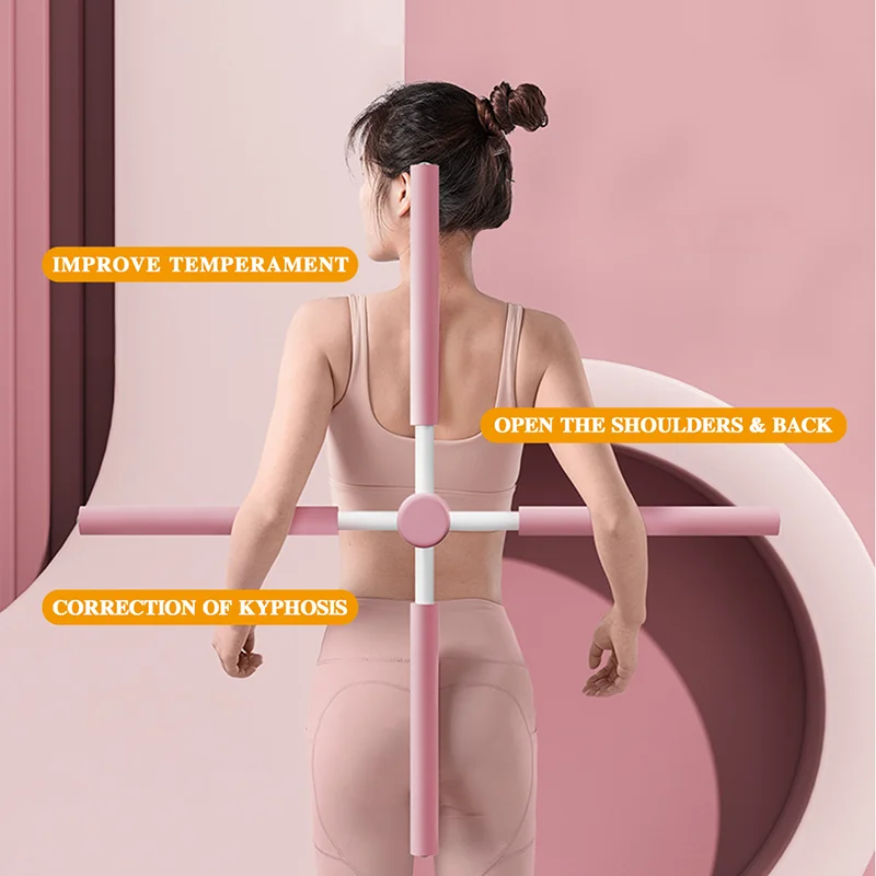 New Arrival Yoga Stick Pink Color Body Stick Open back Stick Standing Posture Correction