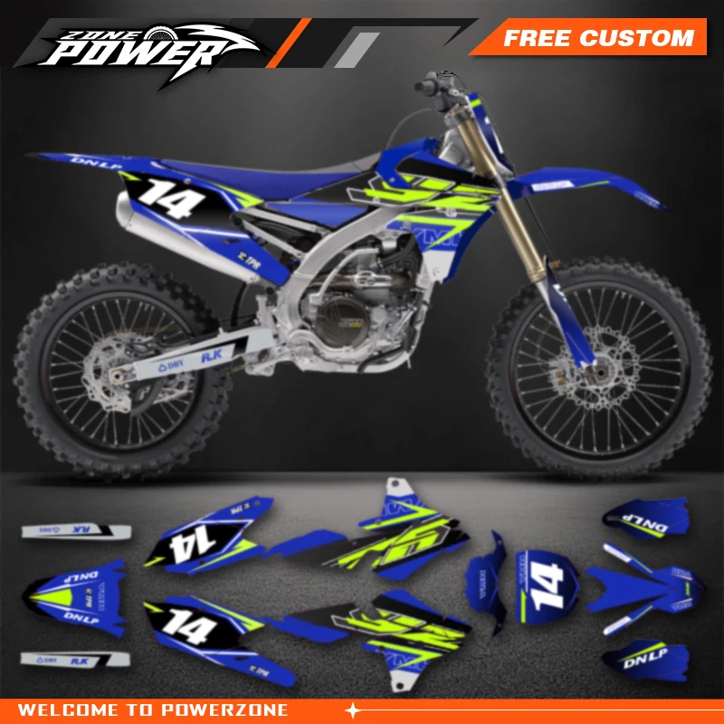 Powerzone For YAMAHA 2014-2018 YZF250 2015-2019YZF250X WRF250 2014-17 YZF450 Custom Backgrounds Graphics Decals Sticker Kits 63