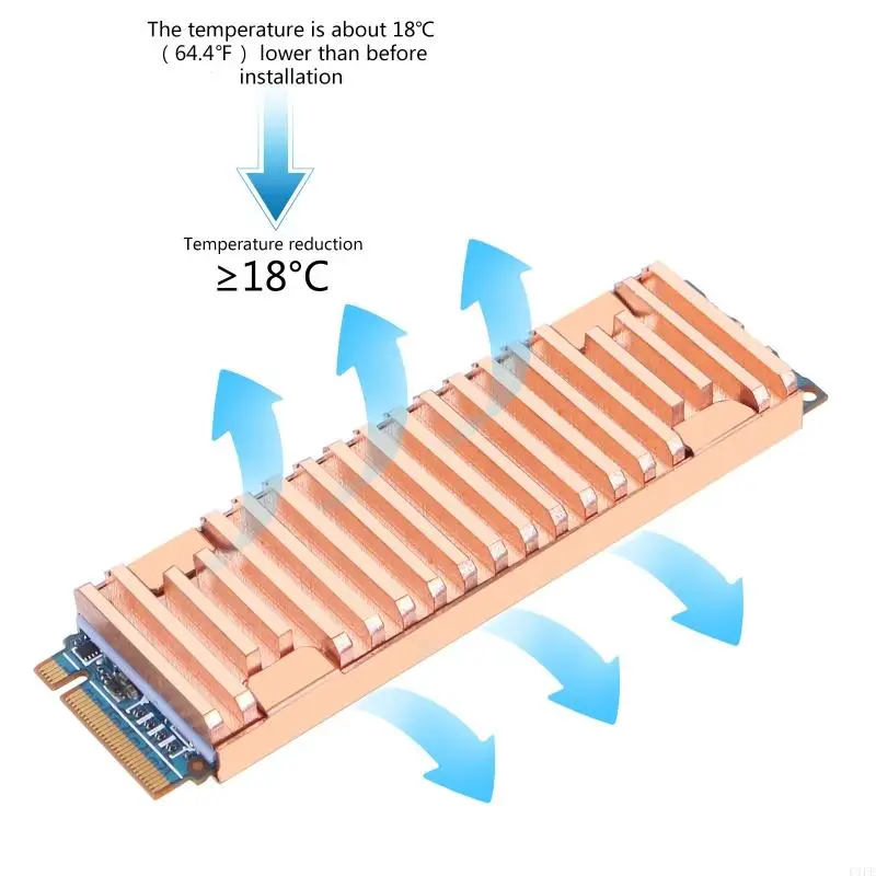 C1FE koper warmtesink Thermische geleidende lijm voor M.2 NGFF 2280 PCI-E NVME SSD