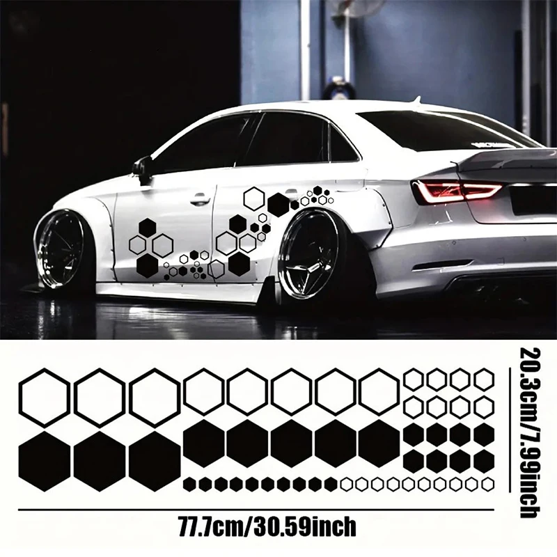 Car Honeycomb Vinyl Decals Laser Car Sticker Kit Auto Body Decor Tape Hexagonal Stickers Tuning SUV Body Cool Styling Decoration