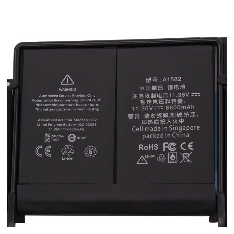 Replacement battery A1582 6600mah For PRO 2015 A1502 A1582 a1493 MF840 MF841 Laptop Battery