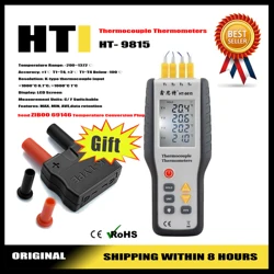 HTI HT-9815 Contact Thermometer Digital Thermocouple Temperature Tester Thermometer LCD Screen Display C/ F Measuring Tools 