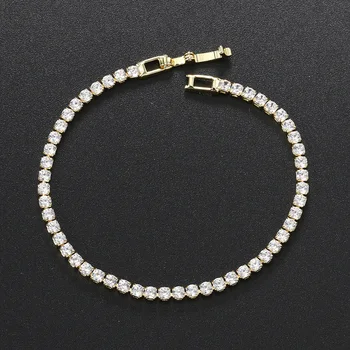 Fashion 2.5mm Zirconia Tennis Bracelet for Women Crystal Charm Designer Tennis Thin Chain Bracelet on Hand Wedding Jewelry KC128 3