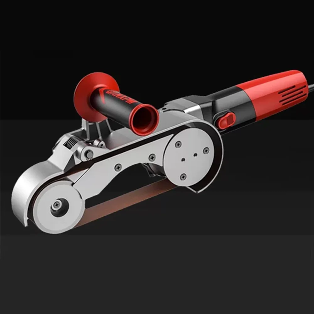 Electric Round Tube Drawing Machine Stainless Steel Pipe Polishing Work Head 10-250mm Diameter with 618x40mm Belt Sander