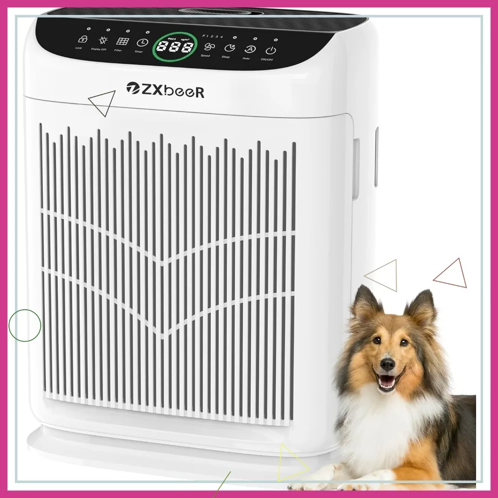

Large Room Air Purifier up to 3000 Ft² with HEPA Filter, PM2.5 Sensor, Aroma, Sleep Mode for Pets Bedroom in White