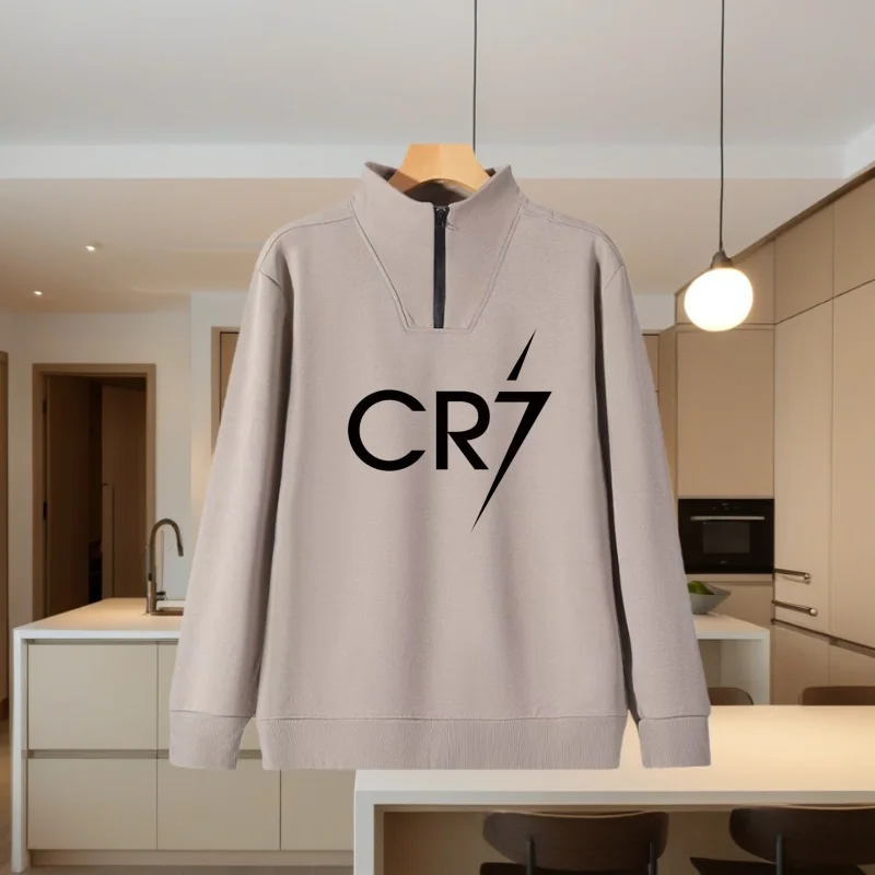 Pure Cotton Comfortable Half-Turtleneck Men's Base Layer Shirt for Autumn and Winter, Warm Solid Color Casual Men's Half-Zip Long-Sleeve Sweatshirt, Golf Sportswear
