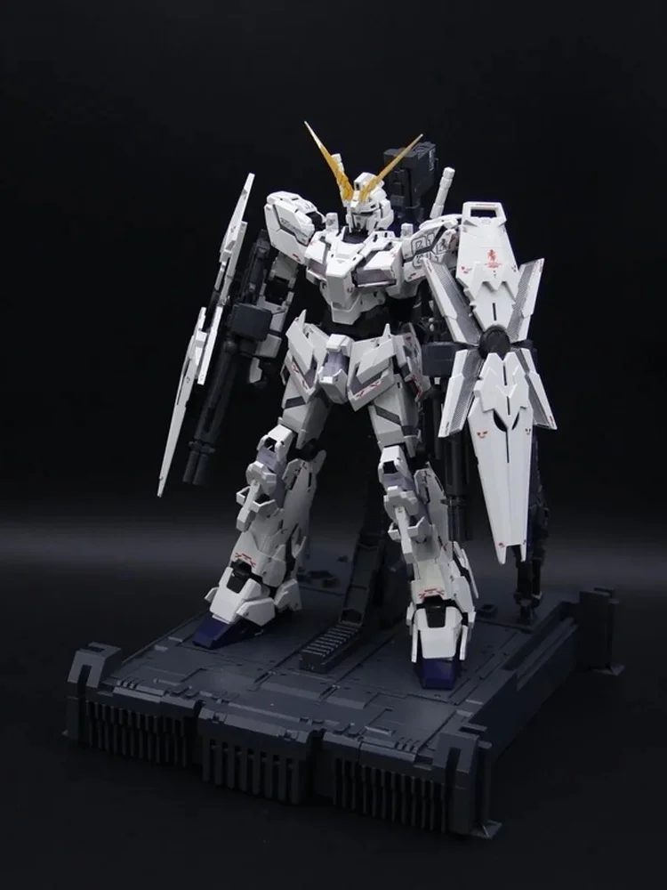 SUPA MGEX 1/100 Einhorn Restaurierte Version Komplettset mit LED-Einheit, Schild & Käfig-Baugruppe Modellbausatz Actionfigur Jungen-Puzzle-Spielzeug