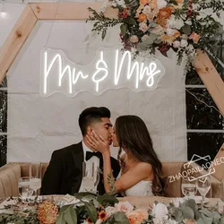Mr & Mrs Neon LED Sign Custom Wedding Wall Neon Sign Better Together Hanging Neon Light Art Decoration Gifts Bedroom Neon Sign