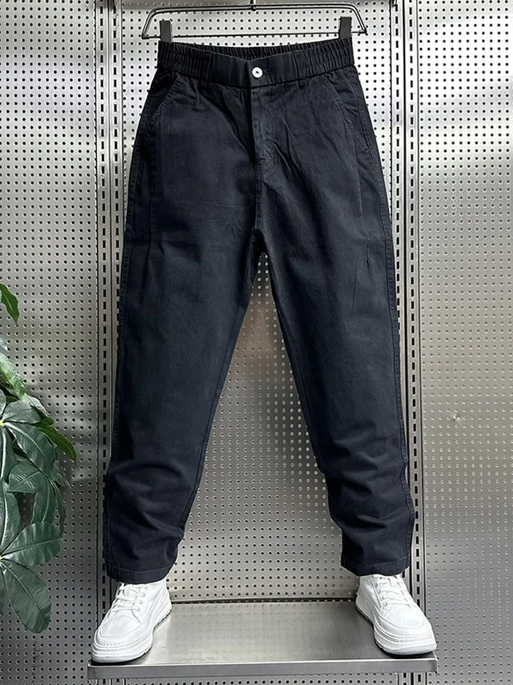 

Loose Casual Workwear Pants Men's Trendy Straight Leg Slim Fit Harlan Dad Nine Point Pants Autumn New Sle Faionable Cotto...