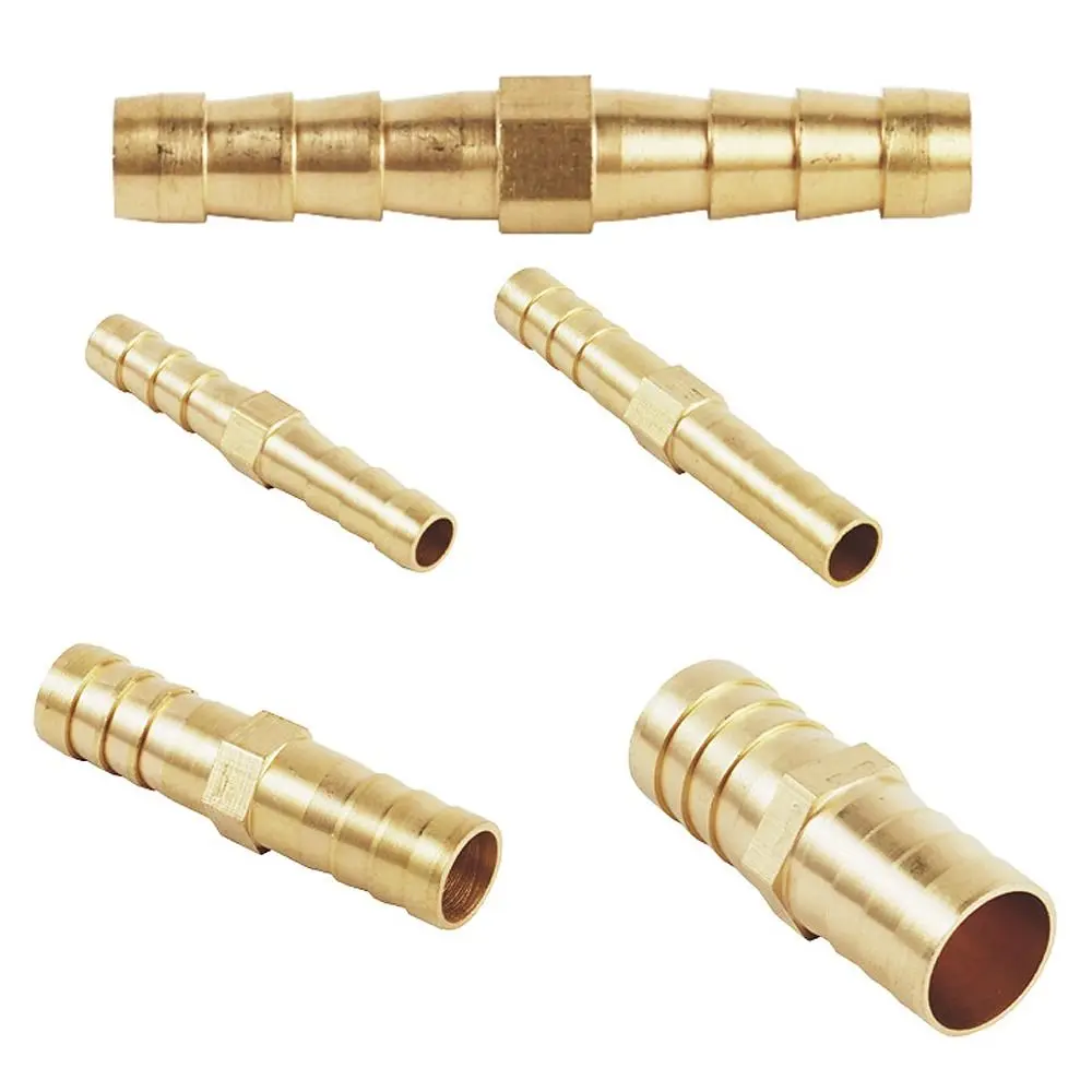 Brass Straight Pipe Joint 6mm 8mm 10mm 12mm 16mm Hose Barb Pipe Fitting OD 6-16mm Coupler Connector Adapter for PU PE Tube