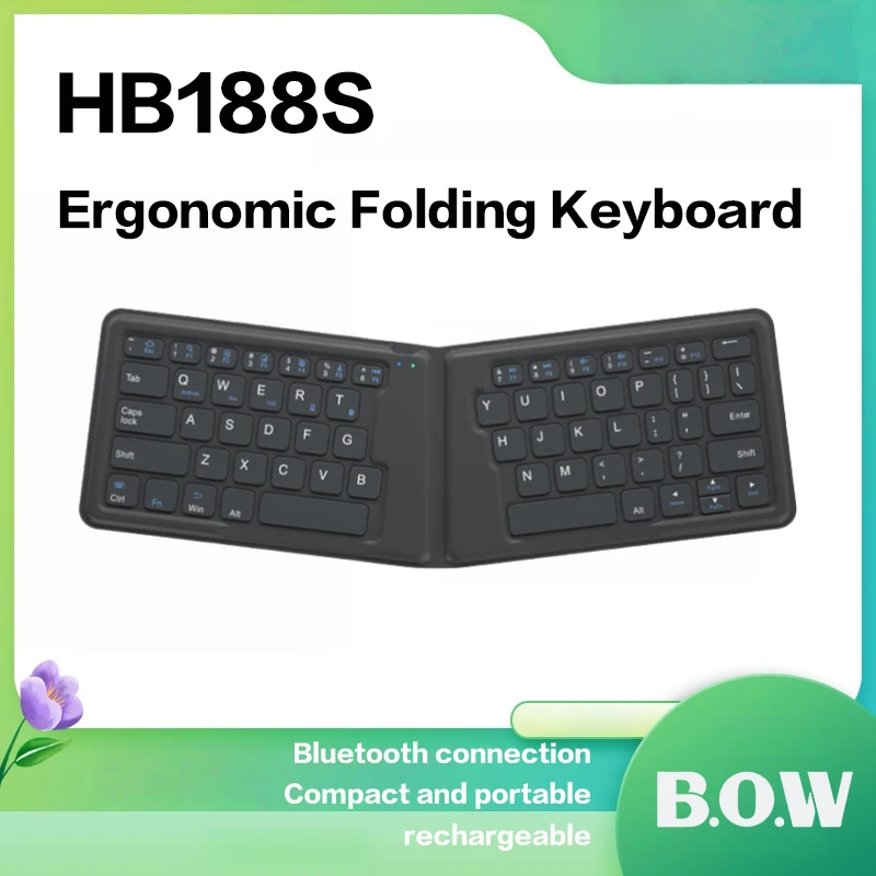 

B.O.W HB188S-Y Folding Wireless Bluetooth Keyboard - Suitable for iPad, Tablet, Mobile Phone and Computer - Universal Of