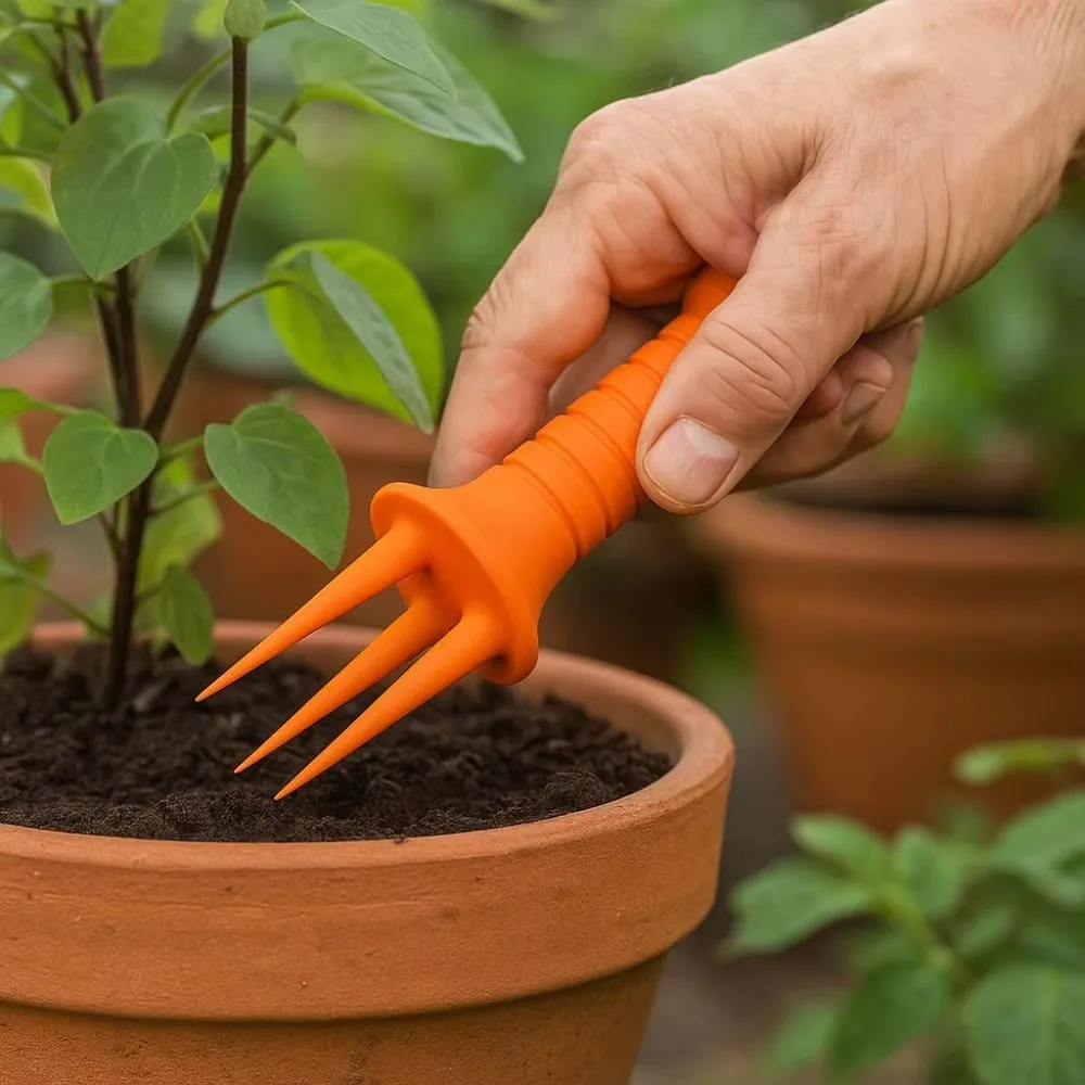 Gardening Tools 3D Printed Soil Aerator Manual Ergonomic Hand Tiller Plastic Manual Cultivator Vegetable Plots Garden Tools