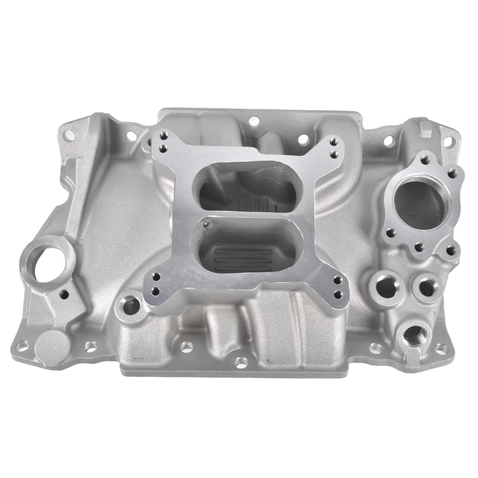 AP02 Intake Manifold Dual Plane Satin 2111 for Chevy 90 Degree V6 200-229-262 c.i.d. (3.8 and 4.3L) 1985-1995 Performer Series