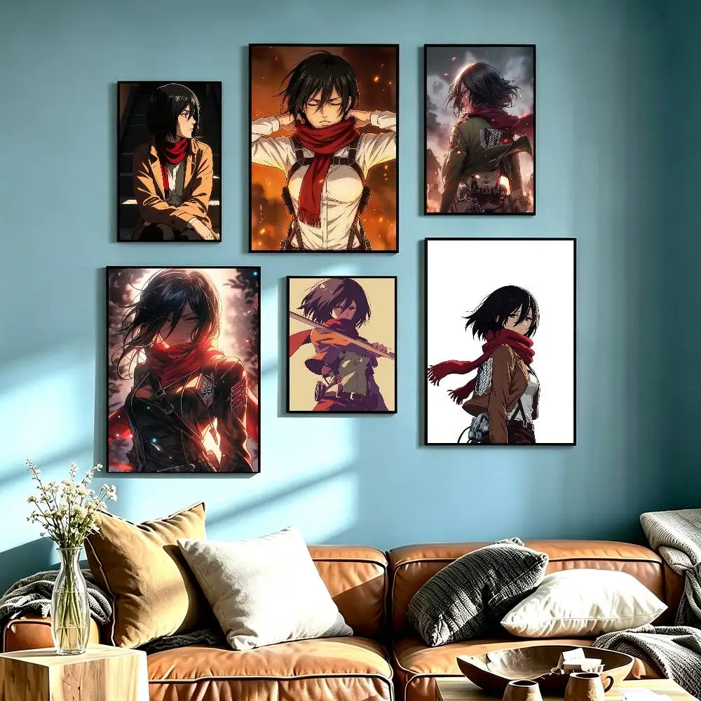 The Ackerman Warrior Mikasa Poster High Quality Dorm Living Room Aesthetic Wall Decoration Painting Stickers Gift