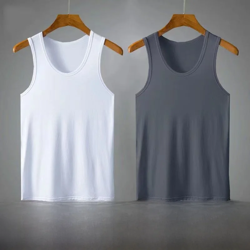 Modal Summer Tank Top Men's  Color Shoulder Pad Tank Top Fitness Sport Sweatshirt Sleeveless T-shirt Breathable Casual r...