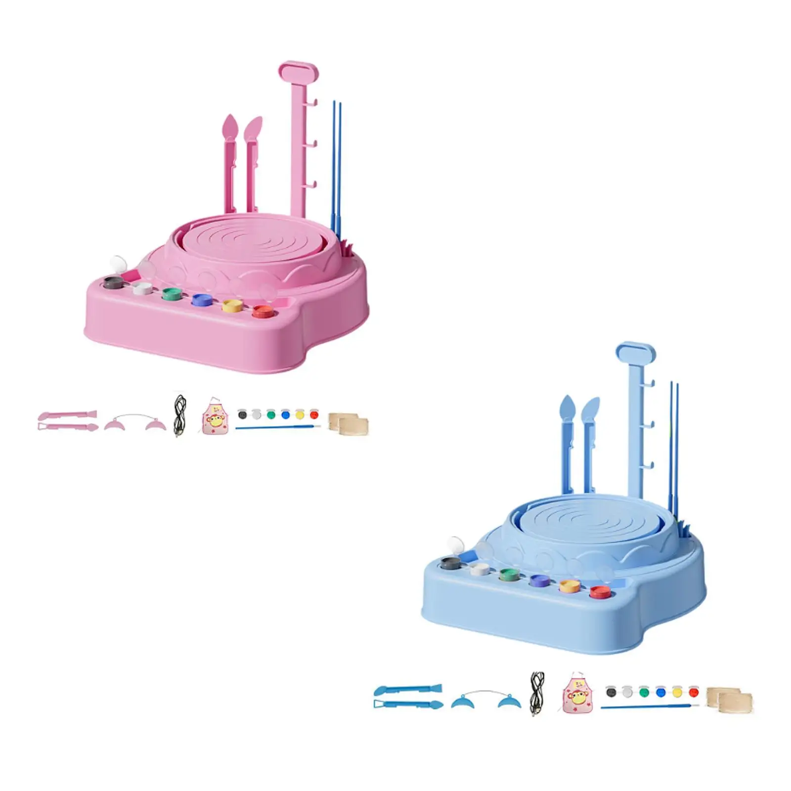 子供用陶芸ホイール DIY 陶器作り 粘土彫刻、絵画、エプロン、クラフトツール付き 男の子と女の子向け 子供 DIY ギフト