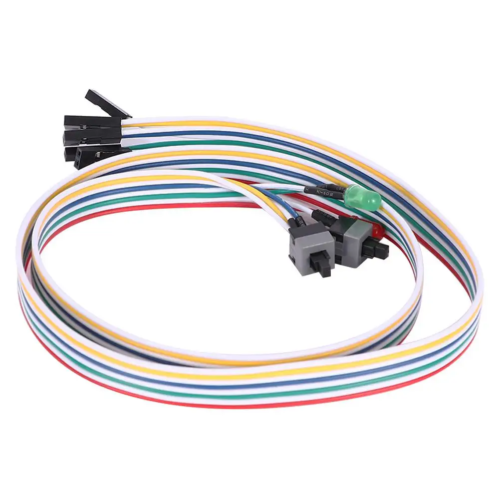 65cm Power on PC Desktop HDD LED Light Computer Cables Reset Connectors Switch Cable