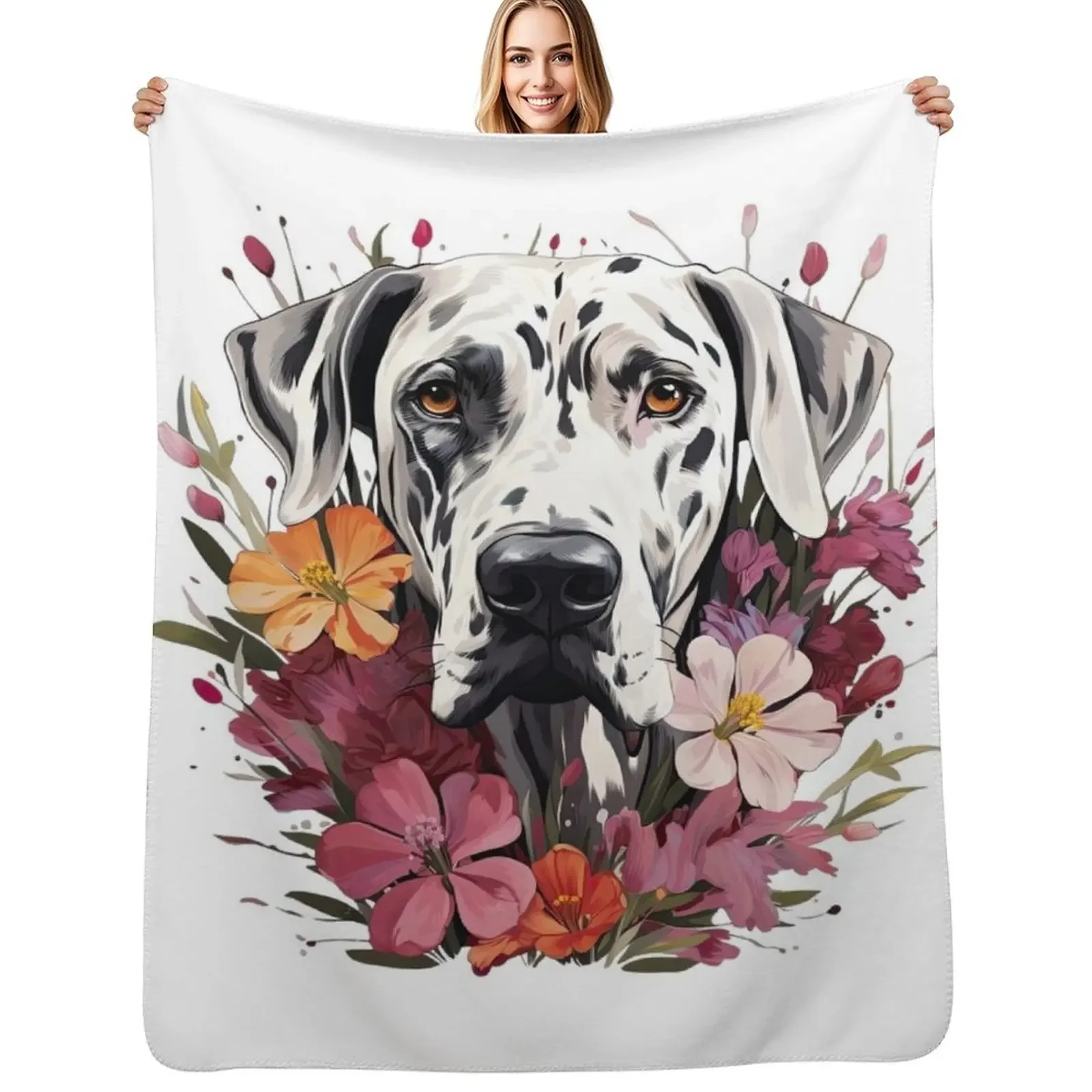 

Beautiful Harlequin Great Dane Throw Blanket Luxury Thicken for babies Soft Plaid Luxury St Blanket