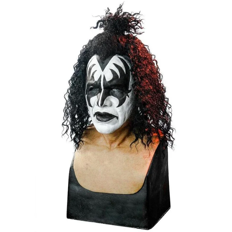 Gene Simmons Mask Horror Ghostface Latex Mascara Crazy Music Rave Festival abbigliamento travestimento Costume Cosplay di Halloween per uomo