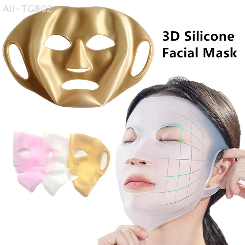 

3D Silicone Face Mask Women's Skin Care Tool with Hanging Ear Design Reusable Gel Sheet for Lifting Anti-Wrinkle And Firming