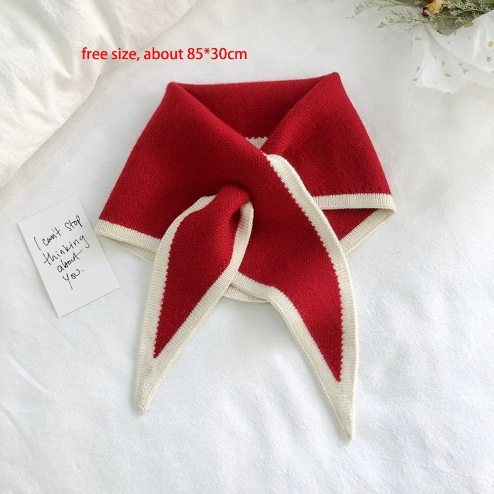 New Cross Neck Warmer Knitted Windproof Knitted Scarf Versatile Solid Color Scarves Bib Outdoor Sports